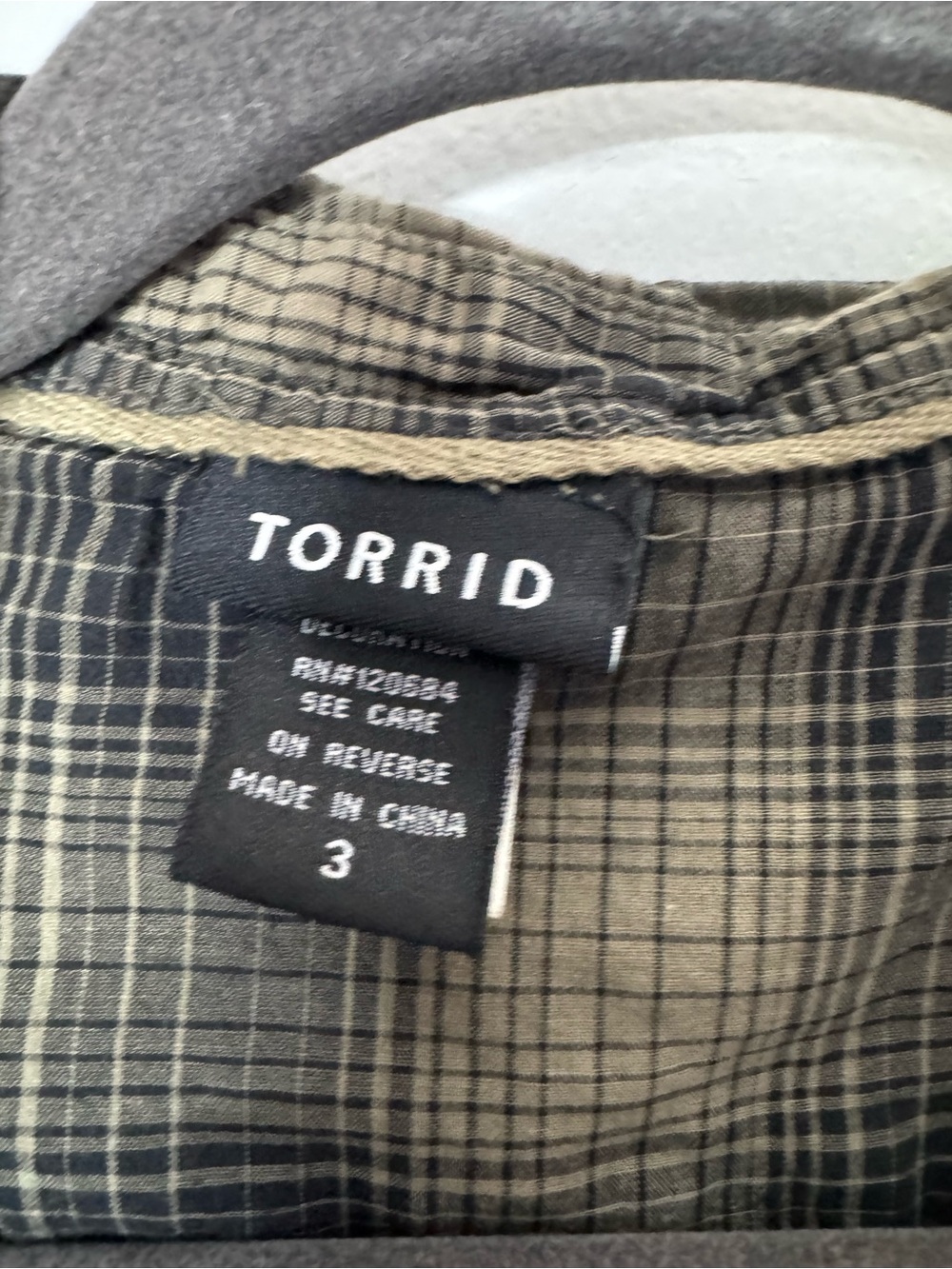 Torrid Plaid Button-Up Shirt With Studded Collar - Picture 3 of 6